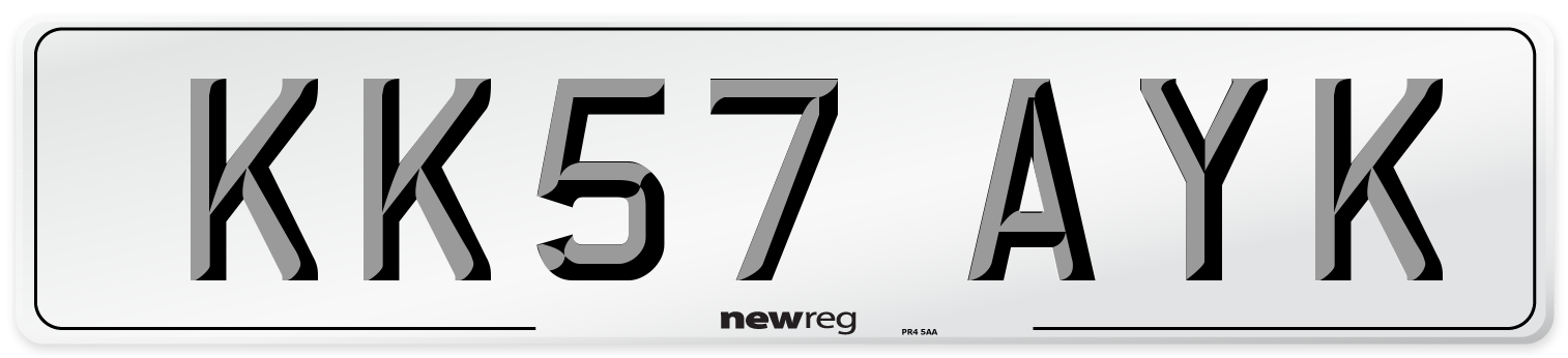 KK57 AYK Number Plate from New Reg